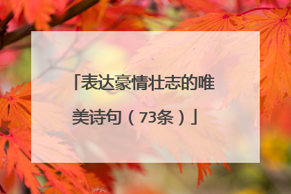 表达豪情壮志的唯美诗句(73条)