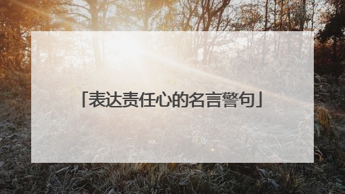 表达责任心的名言警句