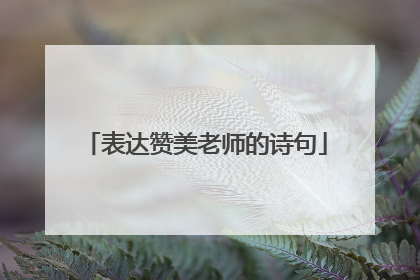 表达赞美老师的诗句