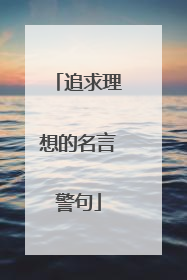 追求理想的名言警句