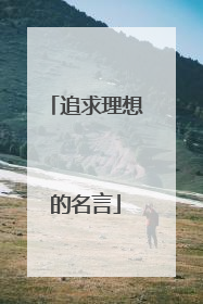 追求理想的名言