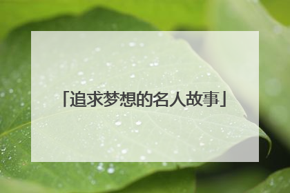 追求梦想的名人故事