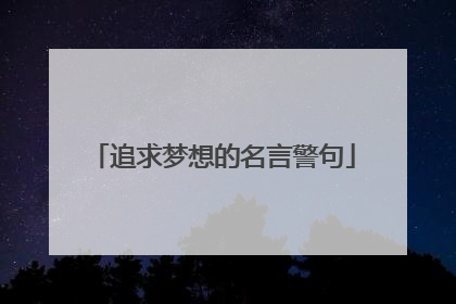 追求梦想的名言警句