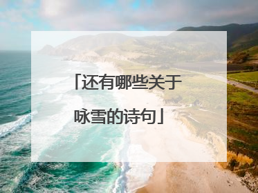 还有哪些关于咏雪的诗句