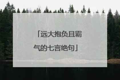 远大抱负且霸气的七言绝句