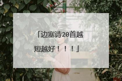 边塞诗20首越短越好!!!