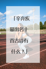 辛弃疾最出名十首古诗有什么？