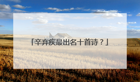 辛弃疾最出名十首诗？