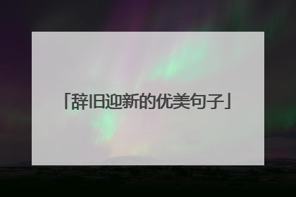 辞旧迎新的优美句子