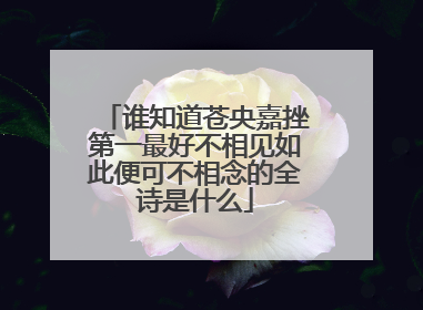 谁知道苍央嘉挫第一最好不相见如此便可不相念的全诗是什么