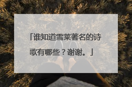 谁知道雪莱著名的诗歌有哪些?谢谢。