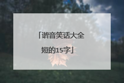 谐音笑话大全短的15字