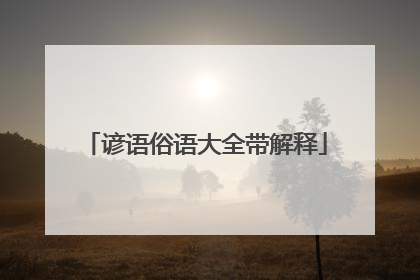 谚语俗语大全带解释