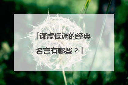 谦虚低调的经典名言有哪些?