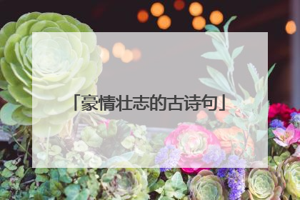 豪情壮志的古诗句