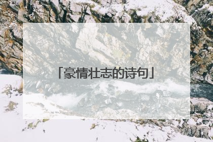 豪情壮志的诗句