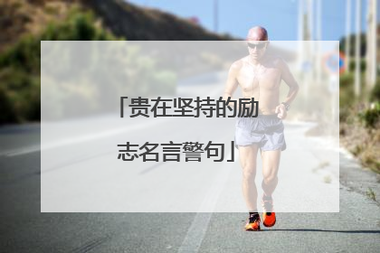 贵在坚持的励志名言警句