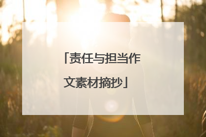 责任与担当作文素材摘抄