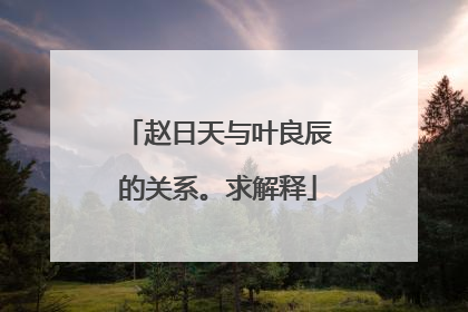 赵日天与叶良辰的关系。求解释