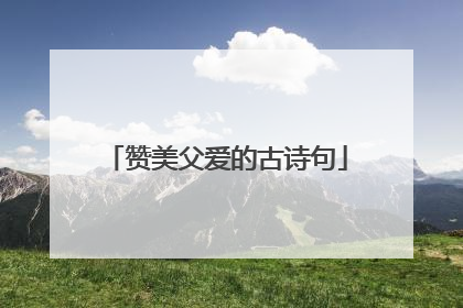 赞美父爱的古诗句