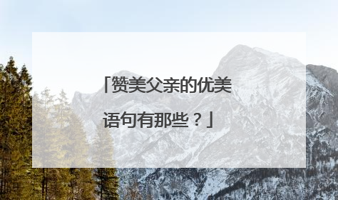 赞美父亲的优美语句有那些?