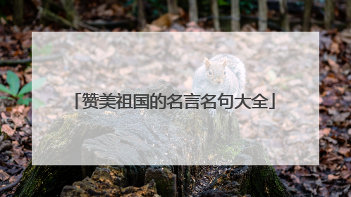 赞美祖国的名言名句大全