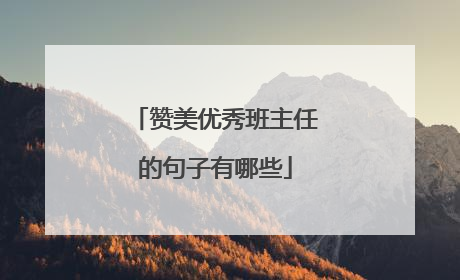 赞美优秀班主任的句子有哪些