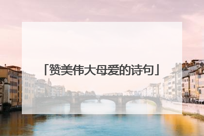 赞美伟大母爱的诗句