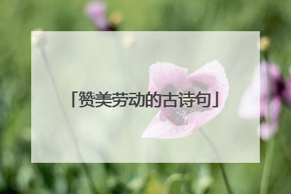 赞美劳动的古诗句