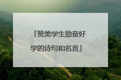赞美学生勤奋好学的诗句和名言