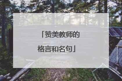 赞美教师的格言和名句