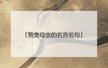 赞美母亲的名言名句