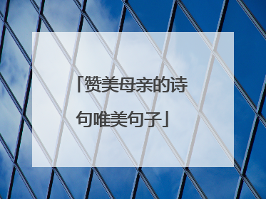 赞美母亲的诗句唯美句子
