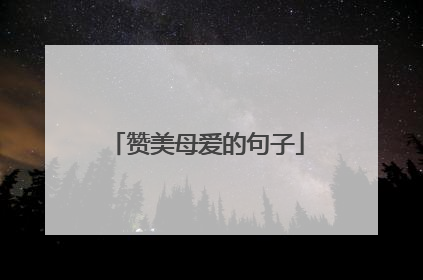 赞美母爱的句子