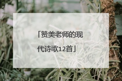 赞美老师的现代诗歌12首