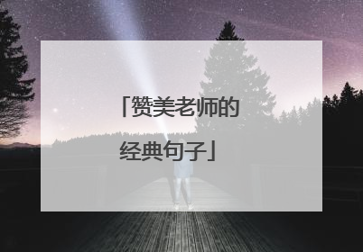 赞美老师的经典句子