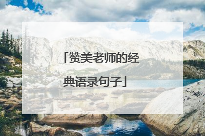 赞美老师的经典语录句子