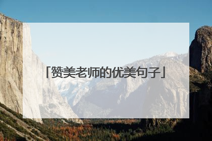 赞美老师的优美句子