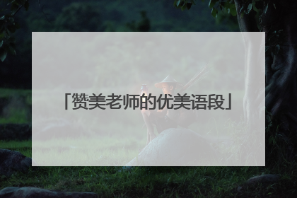 赞美老师的优美语段