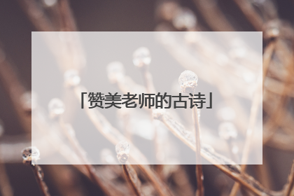 赞美老师的古诗
