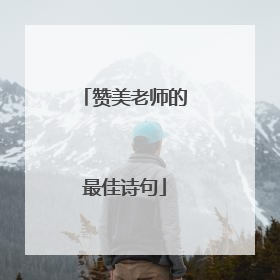 赞美老师的最佳诗句