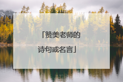 赞美老师的诗句或名言