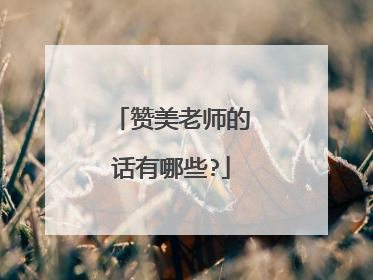 赞美老师的话有哪些?
