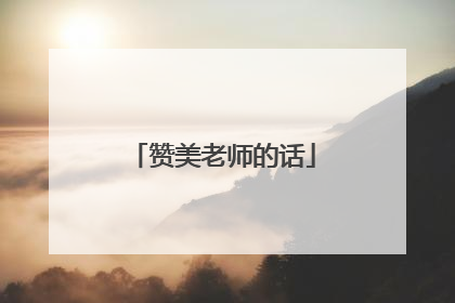 赞美老师的话