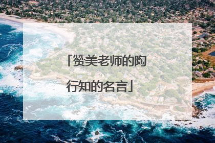 赞美老师的陶行知的名言