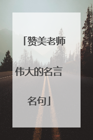赞美老师伟大的名言名句