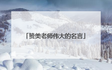 赞美老师伟大的名言