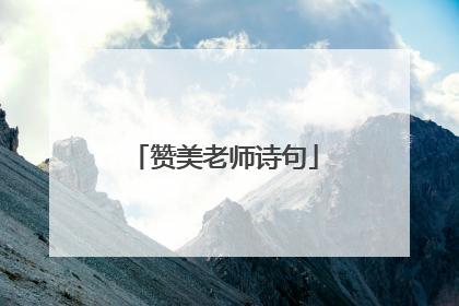 赞美老师诗句