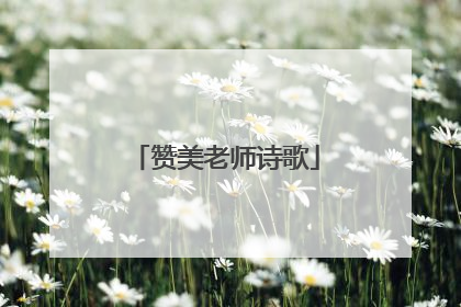 赞美老师诗歌