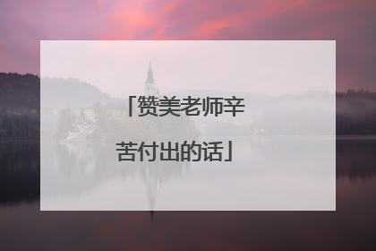 赞美老师辛苦付出的话